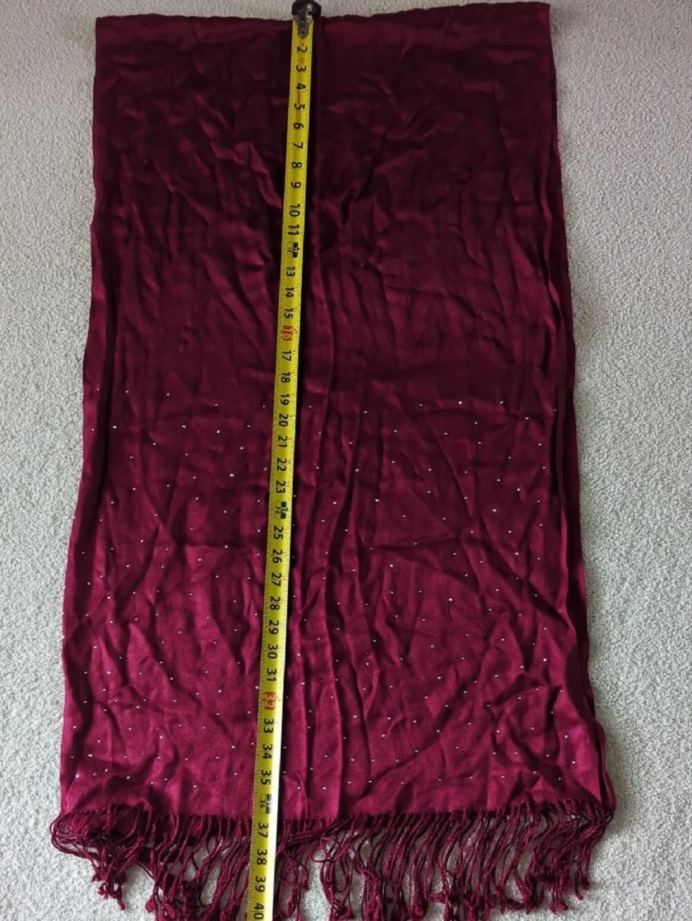 3 For $30. White House Black Market Burgundy Beaded Fringe Scarf